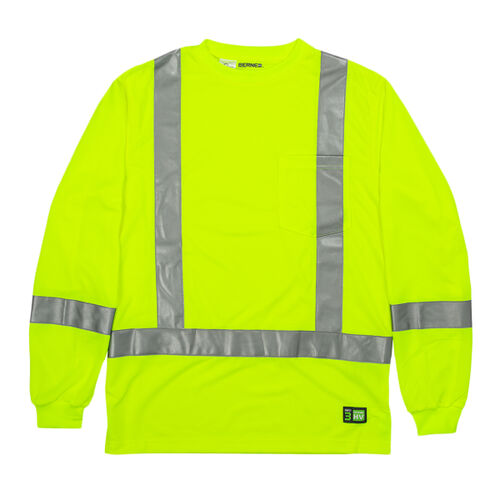 Men's Hi-Vis Class 3 Performance Long Sleeve Pocket T-Shirt Thumbnail